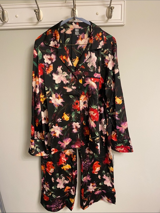 INC International Concepts Other - INC International Concepts Black Floral Satin Pajama Set